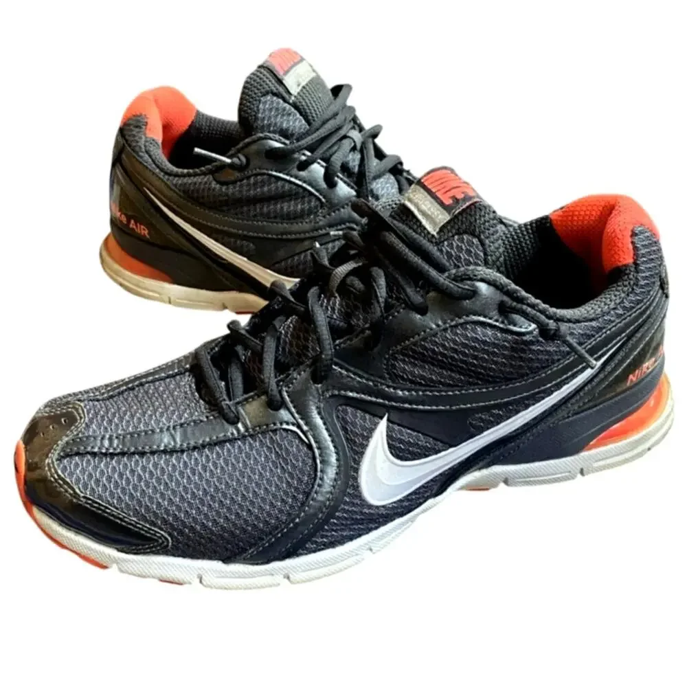 Nike Air Visi Sleek 396042 Women's Training Sneakers 11 Black Orange Lace Up